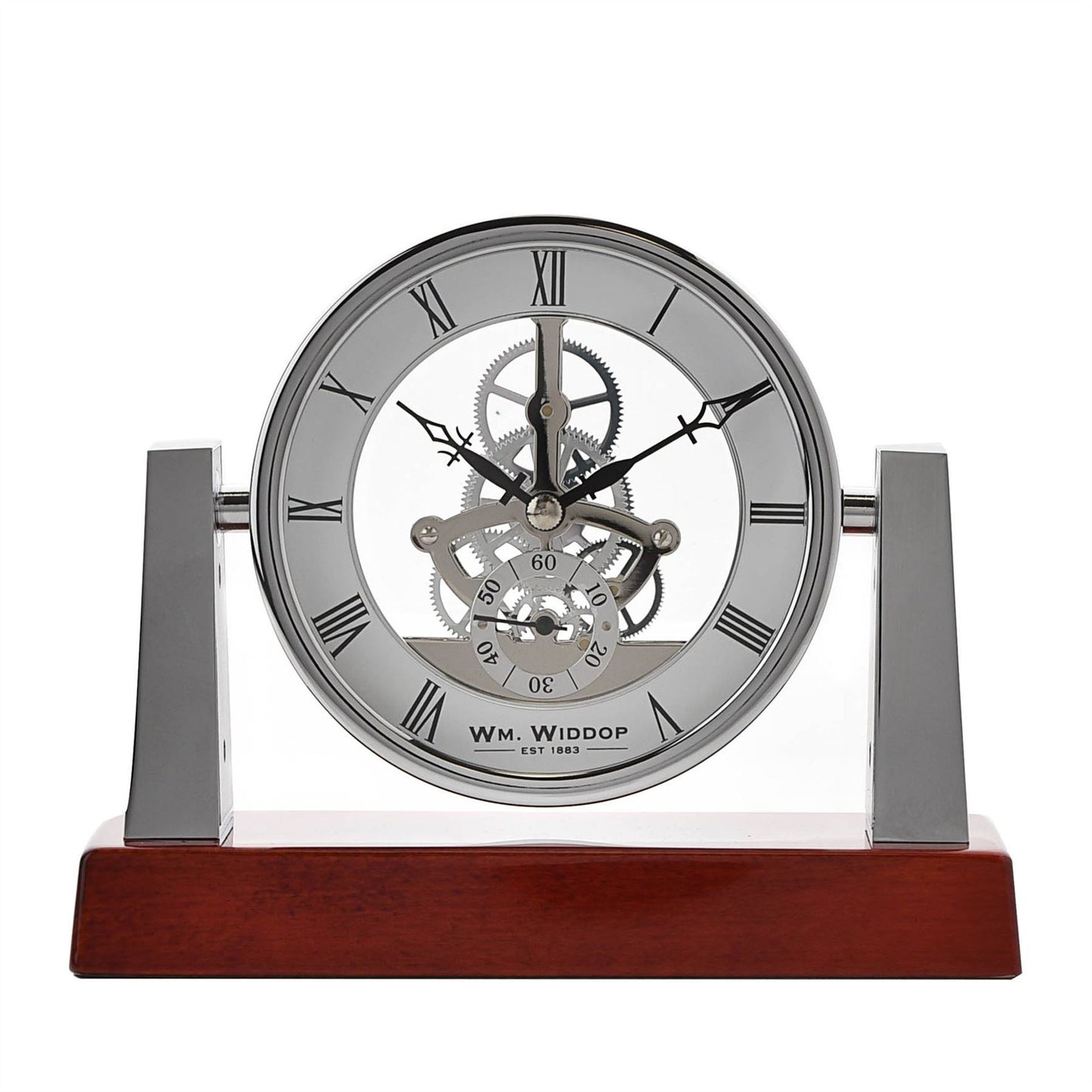 Wm.Widdop Mantel Clock Skeleton Movement Searchlight Style