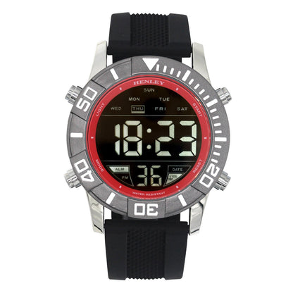 Henley Mens Fashion Digital Black Dial Rubber Strap Sports Watch HDG037 Available Multiple Colour