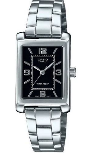 Casio Ladies Slim Black dial Bracelet Watch