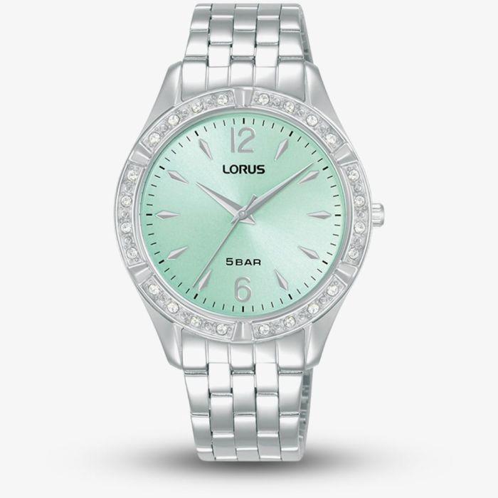 Lorus Ladies Stone Set Turquoise Dial Bracelet Watch RG263WX9