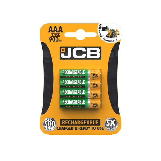 JCB AAA 900mAh Pre-charged Rechargeable Battery - Pack of 4