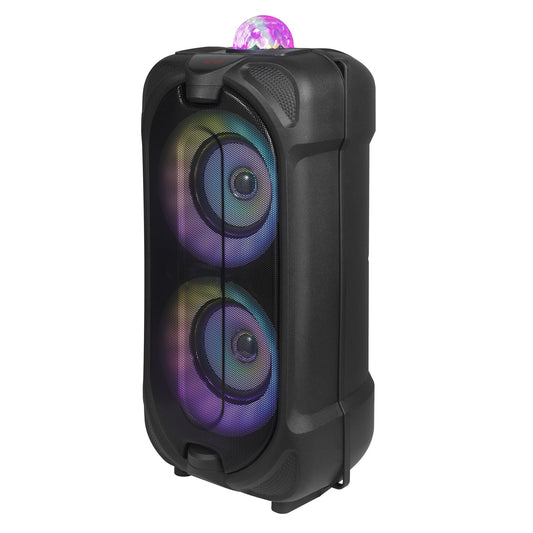 Akai Portable Dual 4 Inch Party Speaker with Disco Ball Light 16W Black