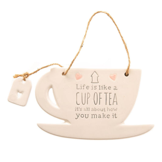 Love Life Teacup Hanging Plaque - Tea