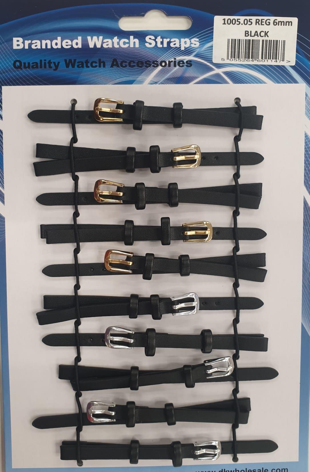 Leather Black Watch Straps Pk10 Available sizes 10mm To 24mm 1005.05