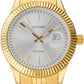 Sekonda Mens Dated Silver Dial Gold Plated Bracelet Watch 1973