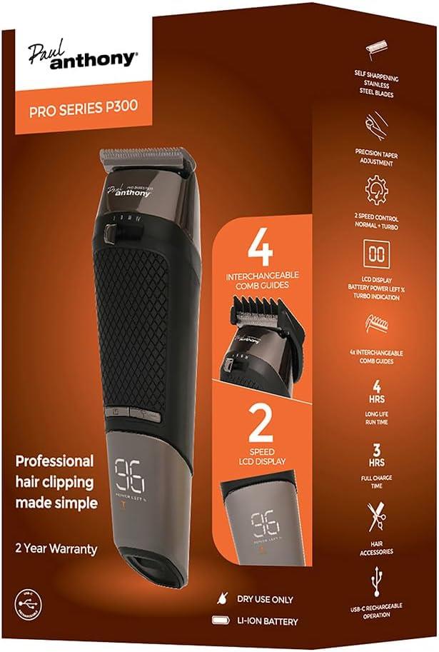 Paul Anthony 'Pro Series P300' USB-C Lithium Cordless Hair Clipper