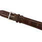 Classic Dark Brown Padded Crocodile Leather Watch Straps Available Sizes 18mm-20mm