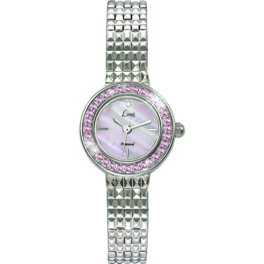 Limit Ladies Bling Pink Mother of Pearl Dial Silver Bracelet Watch 6796 - CLEARANCE NEEDS RE-BATTERY