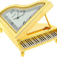 Miniature Clock Gold plated Piano Solid Brass IMP36G - CLEARANCE NEEDS RE-BATTERY