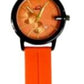 Heryi Rubber Gents Fashion Quartz Date Orange Round Multi Dial Orange Rubber Magnetic Strap Watch