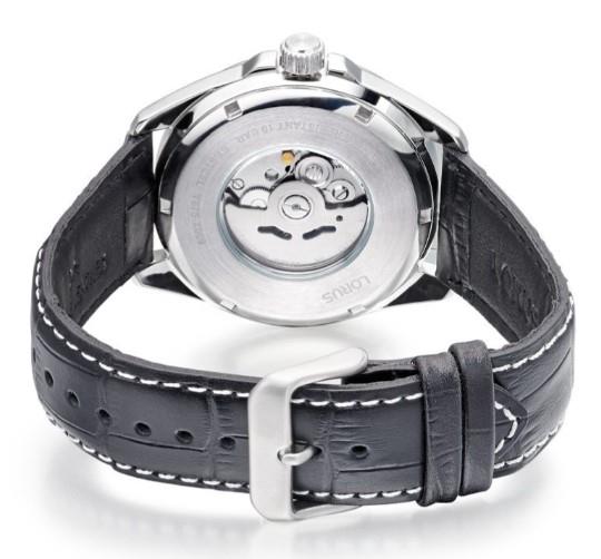 Lorus Mens Basic Fashion Automatic Date 43mm Green Dial Black Leather strap Watch