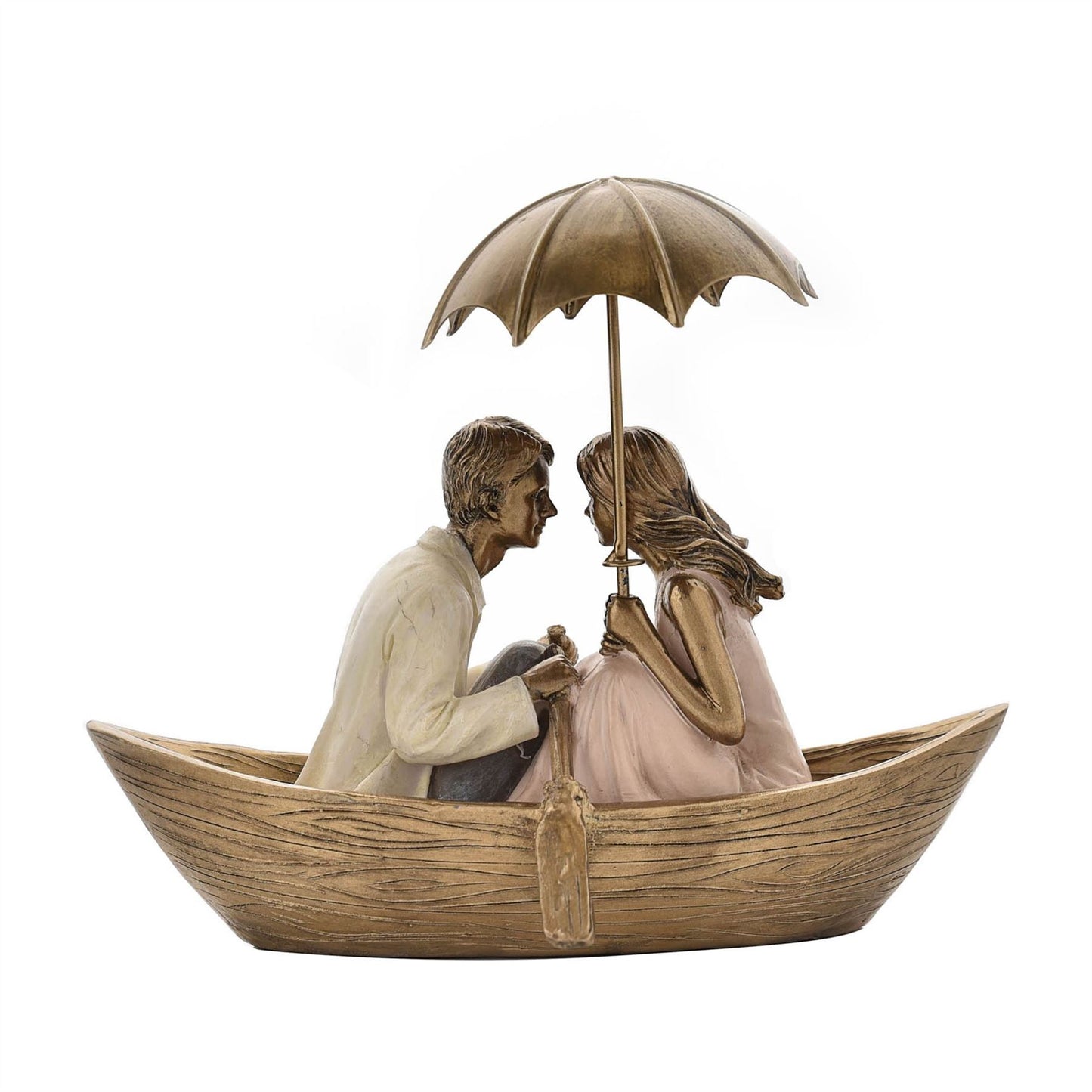 Rainy Day Collection Resin Figurine - Couple in Boat 13cm