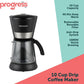Progress Filter Coffee Maker Machine Auto Shut-Off 1080 W 1.5 L Black