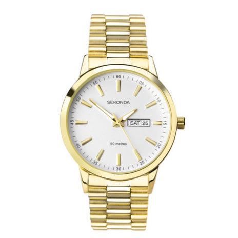 Sekonda Mens Gold Plated Bracelet Watch 1166