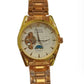 NY London Mens Automatic White Dial Analogue Gold Plated Metal Strap Bracelet Watch