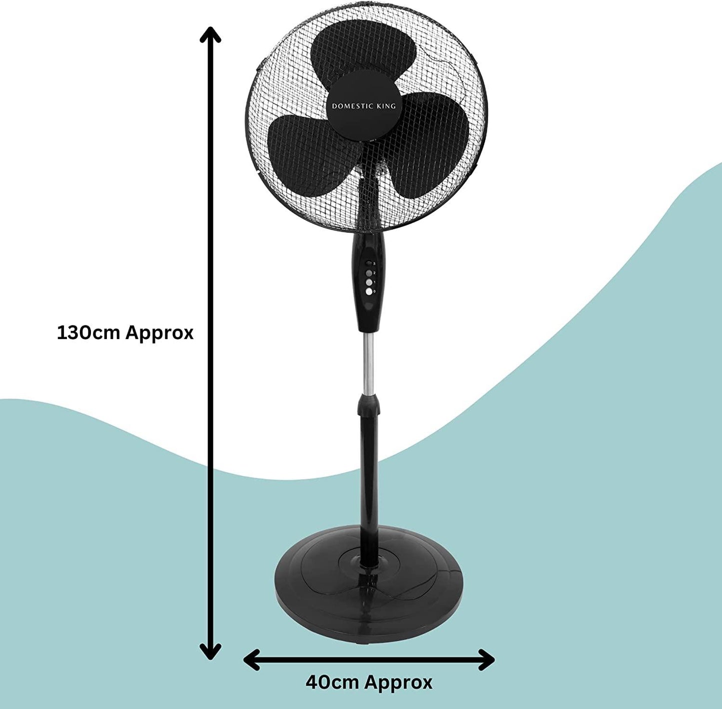 Domestic King 16 Inch Pedestal Fan Black- DK18070