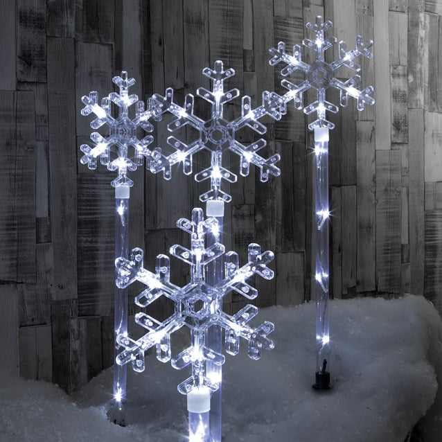 Christmas Workshop 4PC 40LED Snowflake Stake Light - White (Carton of 6)