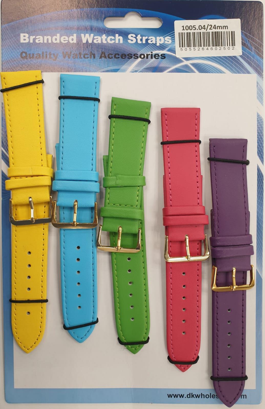 Leather Pastels Watch Straps Pk10 Available sizes From 6mm to 24mm 1005.04
