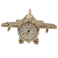 Miniature Clock Silver Tone Aeroplane Solid Brass IMP63S - CLEARANCE NEEDS RE-BATTERY