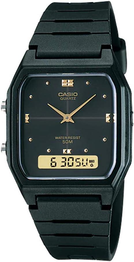 Casio Men's, Black Resin Strap Analog & Digital Watch AW-48HE-1AVDF