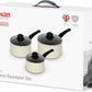 Swan Townhouse 3 Piece Sauce Pan Set Cream