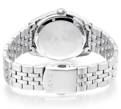 Lorus Mens Sports Date 42mm Light Blue Sunray Dial With Stainless Steel Bracelet Watch