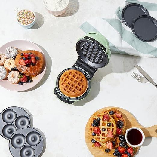 Giles & Posner 3 in 1 Mini-Bites Maker - Non-Stick Cooking Plates, Doughnut, Waffle, and Pancake Maker