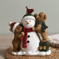 Snowman and Teddy Bears Scene Figurine