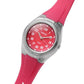 Lorus Ladies Girls Pink Dial and Pink Rubber PU Strap Watch RRX81GX9