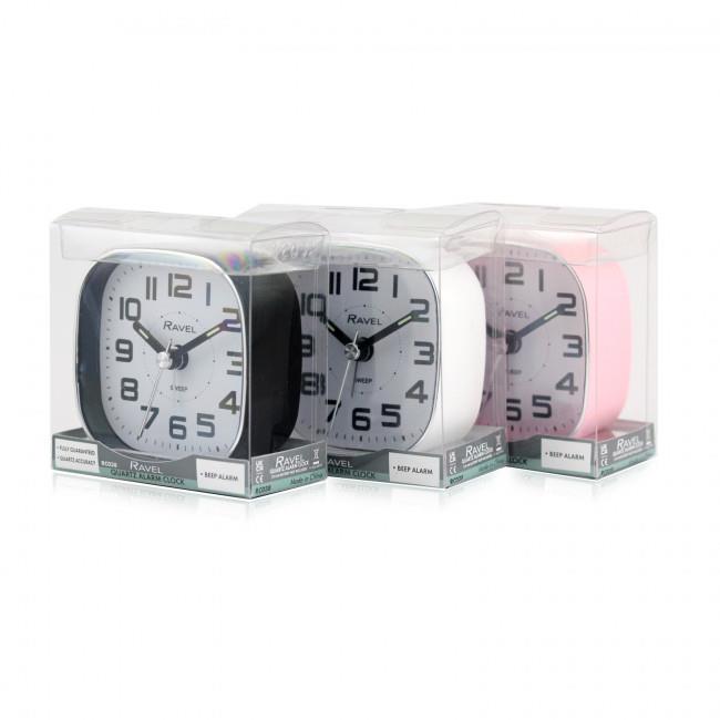 Ravel Petite Bedside Quartz Alarm Clock RC038 Available Multiple Colour