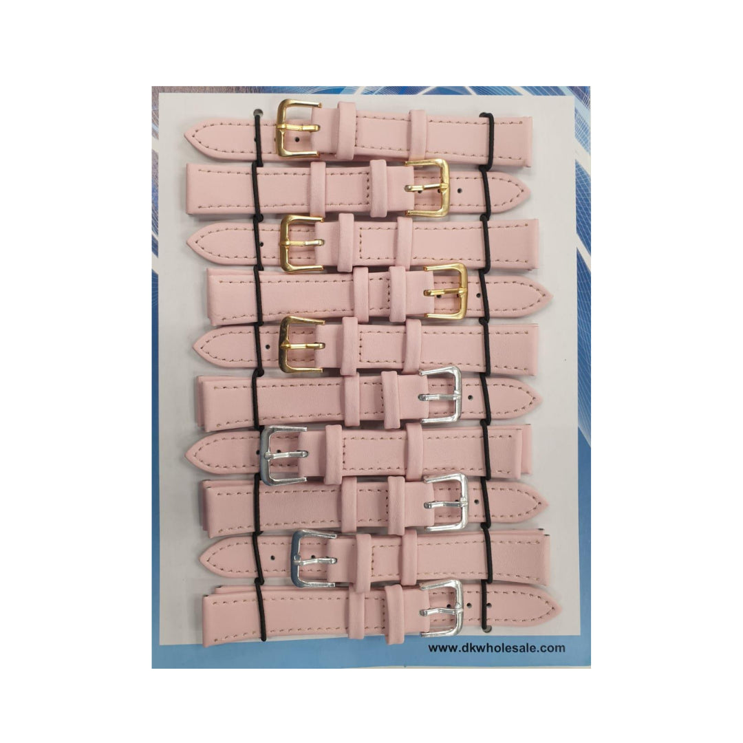 Leather Pink Watch Straps Pk10 Available sizes from 6mm To 24mm 1005.03