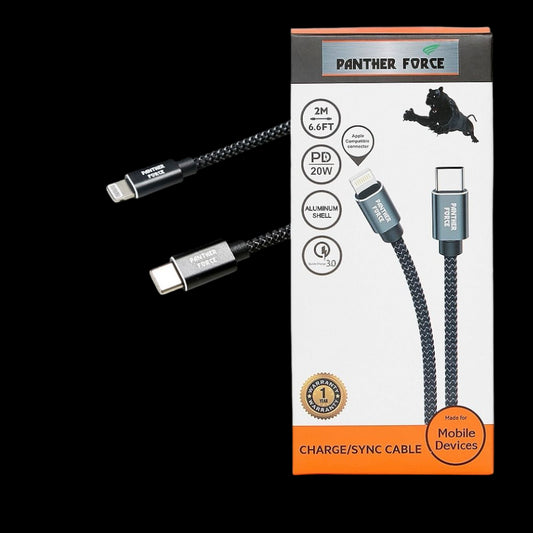 Panther Force USB-C to Apple Compatible Cable - Fast Charging and Data Transfer