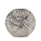 Hestia Silver Metal Textured Round Vase 21x24cm