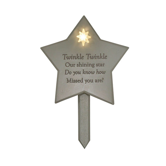 Memorial Solar Light Up Star Plaque - Twinkle Twinkle