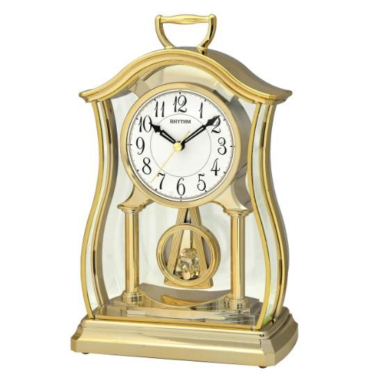 Rhythm Gold Pendulum & Acrylic Decoration Mantel Clock
