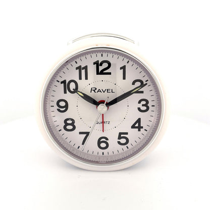 Ravel Bedside Quartz Mid Sized Bold Black Numbers Alarm Clock RC052