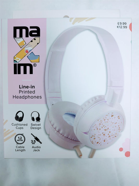 Maxim Printed Headphones Pink