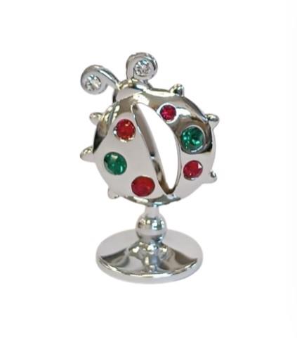 Crystocraft Small Freestanding Multicoloured Ladybird Crystals Ornament Swarovski U0397-204-CMX