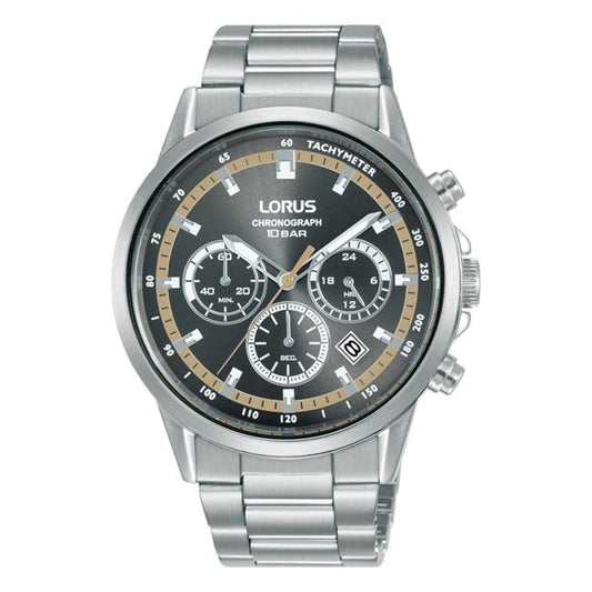 Lorus Mens Sports Chronograph Dated Grey Dial Stainless Steel Bracelet Watch RT395JX9 BRAND NEW BUT NEEDS BATTERY