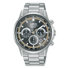 Lorus Mens Sports Chronograph Dated Grey Dial Stainless Steel Bracelet Watch RT395JX9