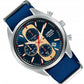 Lorus Mens Urban Chronograph Dated Blue Dial Blue Nylon Strap Watch RM357GX9 BRAND NEW BUT NEEDS BATTERY