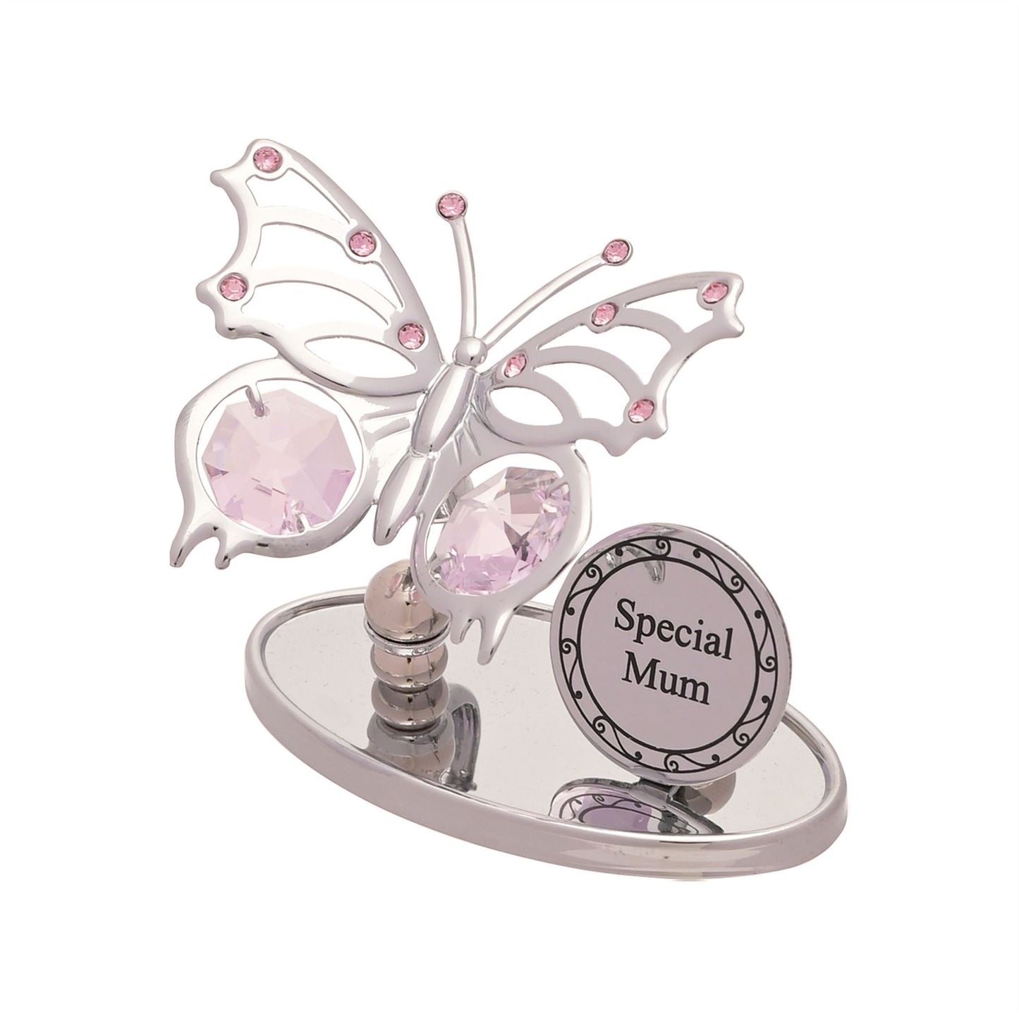 Crystocraft Chrome Plated Butterfly Plaque -Special Mum