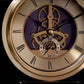 Wm.Widdop Round Golden Roman dial Skeleton Mantel Clock on Base