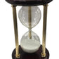 Miniature Clock 22cm Solid Matt Brown Wooden Gold Plated Large Hourglass Sand Timer IMP808