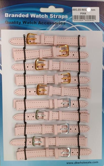 Leather Pink Watch Straps Pk10 Available sizes from 6mm To 24mm 1005.03