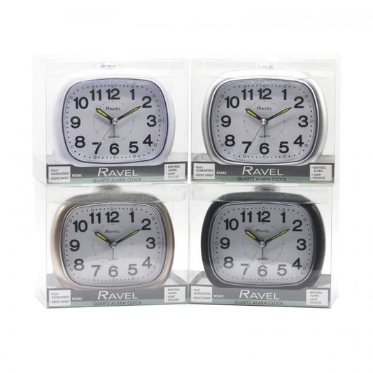 Ravel Large Sized Bedside Quartz Alarm Clock RC045 Available Multiple Colour