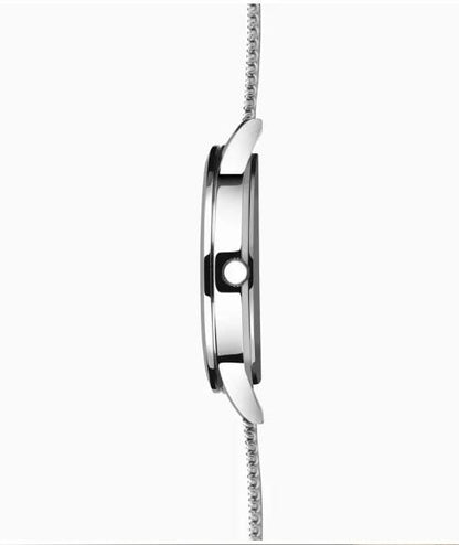 Sekonda Mens Fashion Dated 40mm 5ATM White Dial Silver Mesh Bracelet Watch 1940