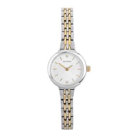 Sekonda Ladies Classic Silver Dial with Two Tone Bracelet Strap Watch 40017