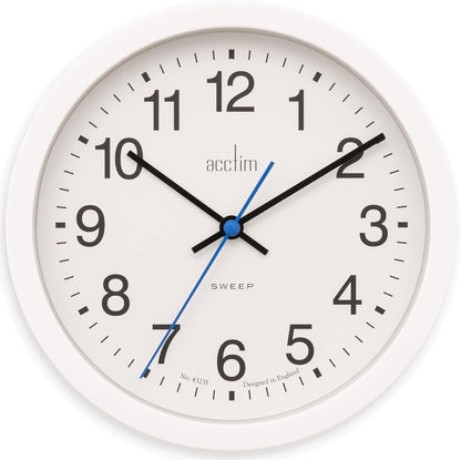 Acctim Bromham Non Ticking Sweep Seconds Hand Wall Clock 20cm Diameter Available Multiple Colour
