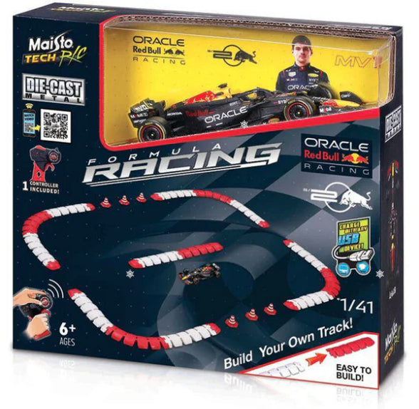 1:41 MINI METAL DIE-CAST RC F1 RACING TRACK RED BULL 2024 VERSTAPPEN 2.4GHZ
